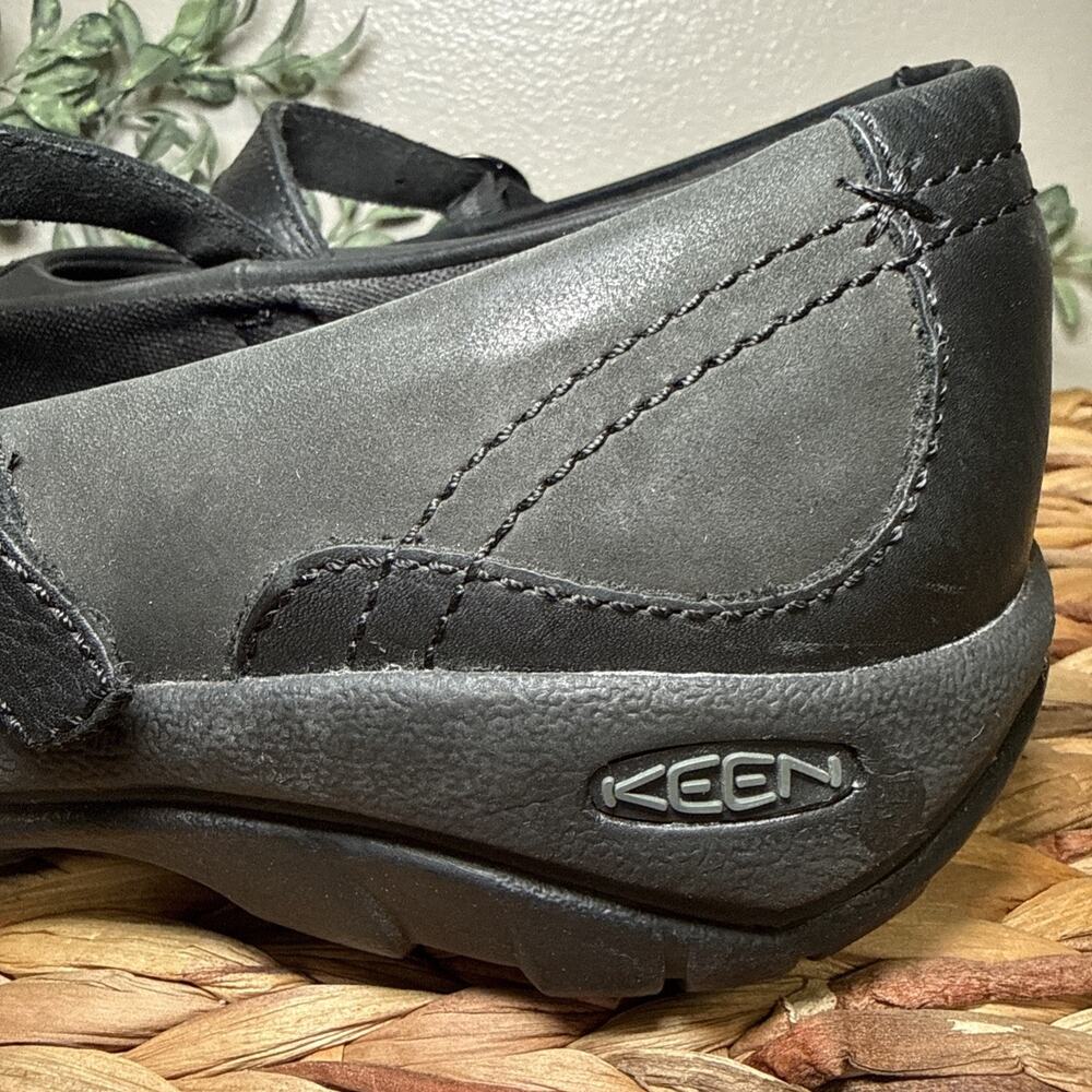 Keen Womens Black Leather Strap Clog Mary Jane Shoes Sz US 9 EU 39.5 Comfort - Picture 2 of 13
